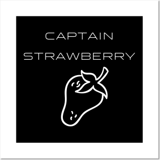 Captain Strawberry Typography White Design Posters and Art